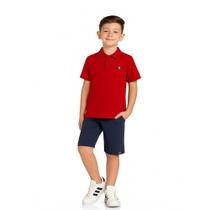 Camisa polo algodão infantil vermelho luc.boo