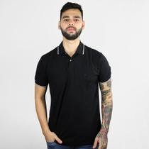 Camisa Polo Aramis Básica 4 Frisos Preto com Cinza