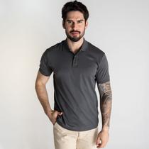 Camisa Polo Aramis Interlock Algodão Pima Cinza Chumbo