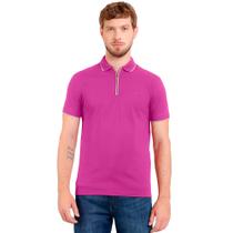 Camisa Polo Aramis Move Zip IN24 Rosa Orquídea Masculino