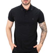 Camisa Polo Aramis Preto / Listra Cinza