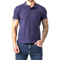 Camisa Polo Básica Masculina Azul Marinho Fit Zune Camisa Polo Básica Masculina Azul Marinho Fit Zune