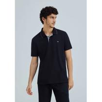 Camisa Polo Básica Masculina Em Piquet Com Bordado Preto P Hering