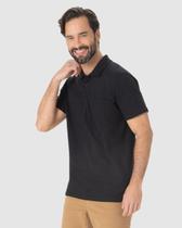 Camisa Polo Básica Masculina Gola Esporte E Bolso Piquet Stretch