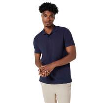 Camisa Polo Básica Masculina Hering Em Piquet Azul Marinho