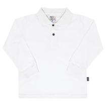 Camisa Polo Branco - Bebê - Meia Malha - Pulla Bulla