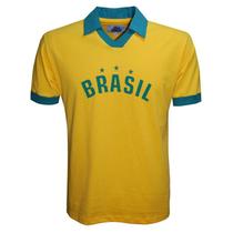 Camisa Polo Brasil Liga Retrô Amarela EGG
