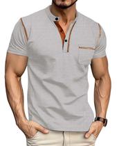 Camisa polo Breeze Classic de manga curta para homens cinza
