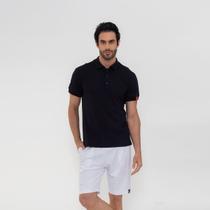 Camisa Polo C/ Elastano Botão Preto Camisa Polo C/ Elastano Botão Preto