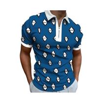 Camisa Polo Casual Com Estampa Digital Verão 2023 Com Zíper Tendência Ajuste Solto Para Homens Camisa Polo Casual Com Estampa Digital Verão 2023 Com Zíper Tendência Ajuste Solto Para Homens