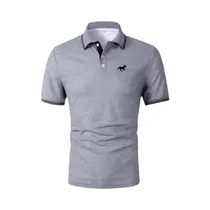 Camisa Polo Casual De Negócios Masculina De Manga Curta Para O Verão Em Poliéster Com Estampa De