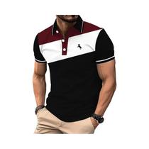 Camisa Polo Casual Masculina De Verão Com Estampa Digital 3D, Botões Coloridos Para Negócios
