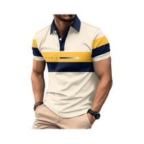 Camisa Polo Casual Masculina De Verão Respirável E Confortável Com Estampa De Letras Em 3D