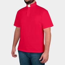 Camisa Polo Clerical Manga Curta Vermelha