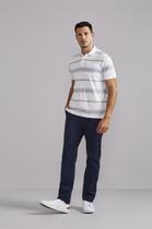 Camisa Polo com Bolso Piquet Comfort - Branco / Azul Sky Camisa Polo com Bolso Piquet Comfort - Branco / Azul Sky