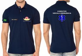 Camisa Polo CONDUTOR Veículo Emergência Bordado Mod2 - Tecido Piquet 50% Algodão 50% Poliéster