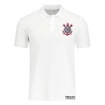 Camisa Polo Corinthians Masculina Branca Bordada Licienciado Camisa Polo Corinthians Masculina Branca Bordada Licienciado