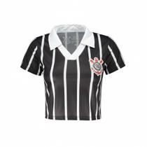 Camisa Polo Corinthians Oficial Cropped Logo Bordado Camisa Polo Corinthians Oficial Cropped Logo Bordado