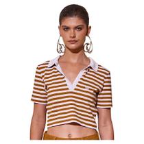 Camisa Polo Cropped Colcci Listras