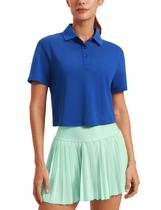 Camisa Polo Cropped CRZ YOGA Golf Secado Rápido Ondas Azul L Camisa Polo Cropped CRZ YOGA Golf Secado Rápido Ondas Azul L