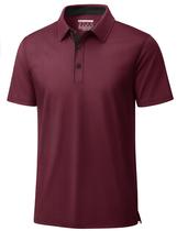 Camisa polo de golfe MAGCOMSEN Dry Fit, respirável para homens, vermelha Camisa polo de golfe MAGCOMSEN Dry Fit, respirável para homens, vermelha
