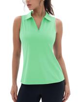 Camisa polo de golfe MAGCOMSEN sem mangas Quick Dry para mulheres Camisa polo de golfe MAGCOMSEN sem mangas Quick Dry para mulheres