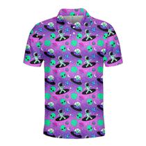 Camisa polo de golfe Pigmoo Alien Astronauts Hawaiian para homens Camisa polo de golfe Pigmoo Alien Astronauts Hawaiian para homens