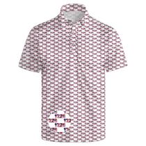 Camisa polo de golfe QUALISM USA com estampa de bandeira americana para homens