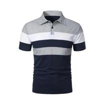 Camisa Polo De Luxo De Verão Grande Masculina Gola Virada Para Baixo Manga Curta Camiseta De