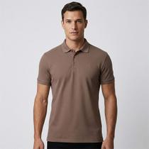 Camisa Polo Dudalina Essential Basic Ou26 Marrom Masculino