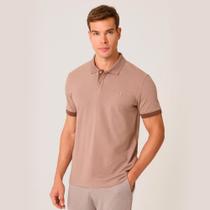 Camisa Polo Dudalina Flex Jacquard Pr27 Bege Masculino
