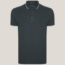 Camisa Polo Dudalina Frisos Degradee Ou25 Verde Masculino