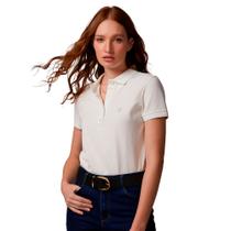 Camisa Polo Dudalina Piquet Basic Ou24 Off White Feminino