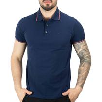 Camisa Polo Ellus Frisos Azul Marinho