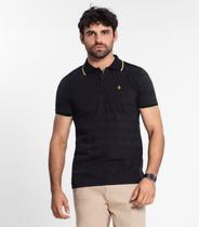 Camisa Polo Em Meia Malha Diametro Preto