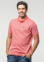 Camisa Polo Estampada Rosa Pau a Pique