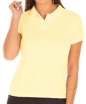 Camisa Polo Feminina Amarelo Claro - P.A.