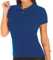 Camisa Polo Feminina Azul Royal - P.A.