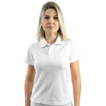 Camisa polo feminina baby look