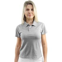 Camisa polo feminina baby look