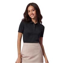 Camisa Polo Feminina Baby Look Piquet Poliéster