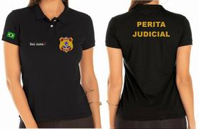 Camisa Polo Feminina PERITA JUDICIAL Bordado - Tecido de Malha Piquet Camisa Polo Feminina PERITA JUDICIAL Bordado - Tecido de Malha Piquet
