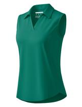 Camisa polo feminina sem mangas MAGCOMSEN, verde Camisa polo feminina sem mangas MAGCOMSEN, verde