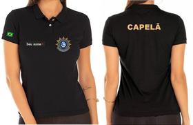 Camisa Polo Feminino CAPELÃ CAPELANIA Bordado - Tecido de Malha Piquet Camisa Polo Feminino CAPELÃ CAPELANIA Bordado - Tecido de Malha Piquet