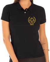 Camisa Polo Feminino Profissional DIREITO Bordado - Tecido de Malha Piquet
