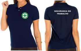 Camisa Polo Feminino SEGURANÇA DO TRABALHO com Bordado Personalizado