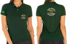 Camisa Polo Feminino VIGILÂNCIA SANITÁRIA Bordado - Tecido de Malha Piquet Camisa Polo Feminino VIGILÂNCIA SANITÁRIA Bordado - Tecido de Malha Piquet
