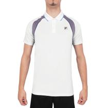 Camisa Polo Fila Backspin Short Sleeve Branco e Azul