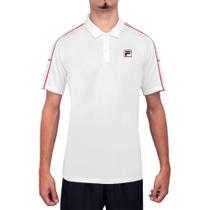 Camisa Polo Fila Tennis Line Branco e Vermelho