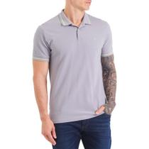 Camisa Polo Forum Lines In24 Cinza Niquel Masculino